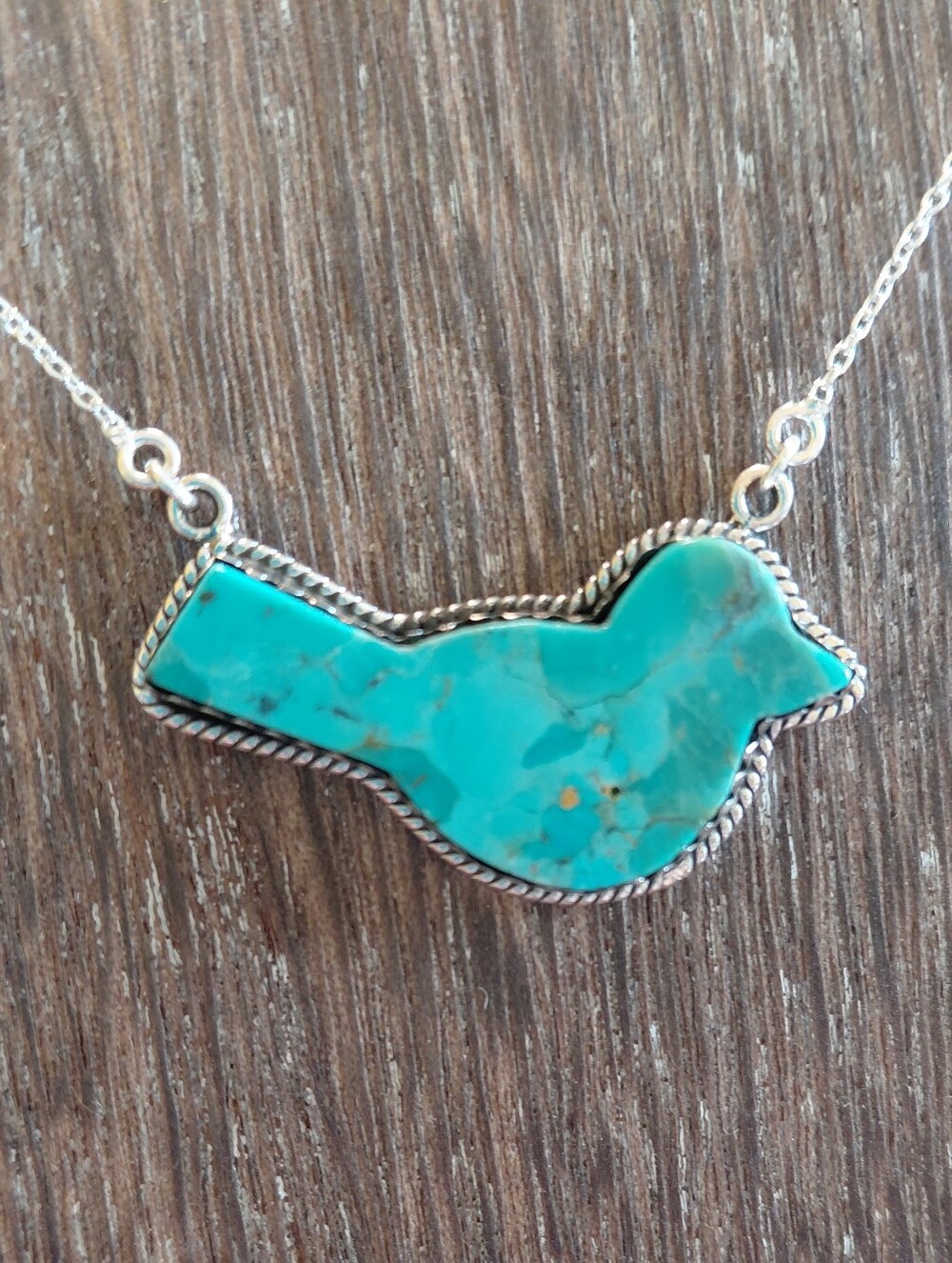 Turquoise Bird Pendant Necklace - Picture 2 of 9